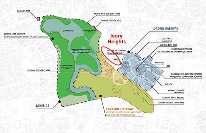 Location Map of Ivoryheights in the Jurong Lake District